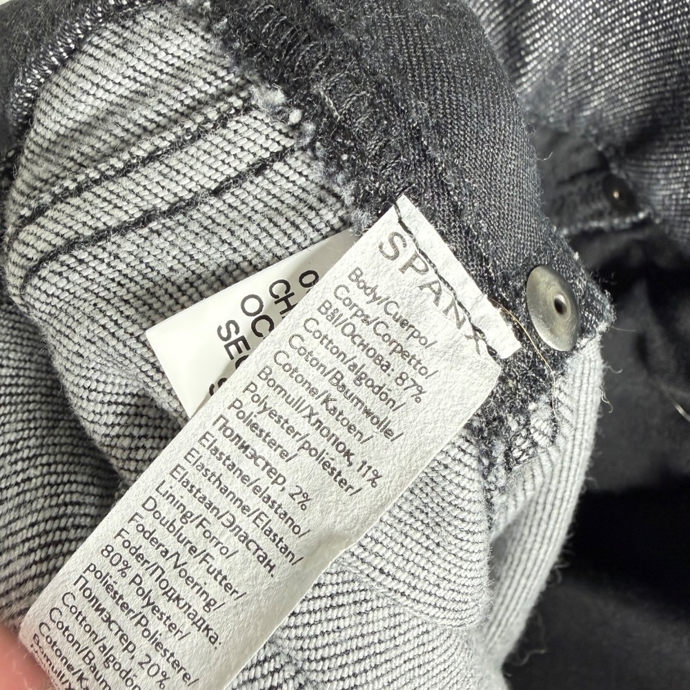 Spanx Wide Leg Pull On Denim Charcoal High Waisted Jeans S - Picture 5 of 6